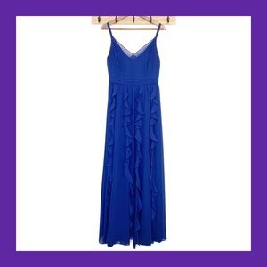 WHITE HOUSE BLACK MARKET Blue Waterfall Dress 8